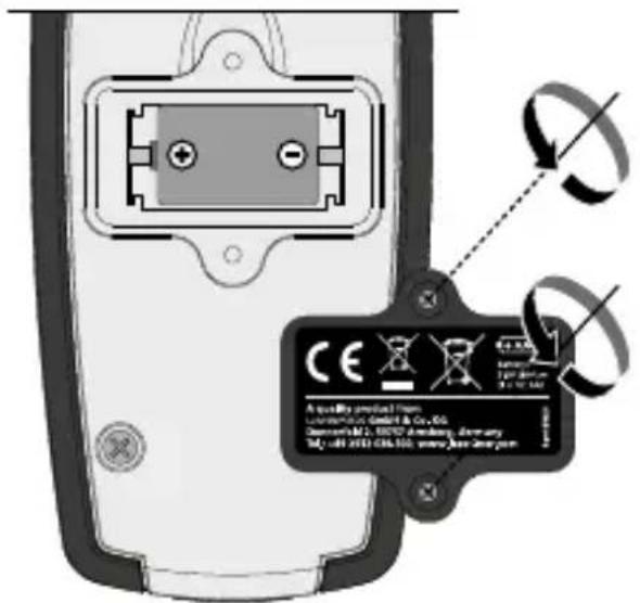 Laserliner ClimaData Box - Inserting battery - 1