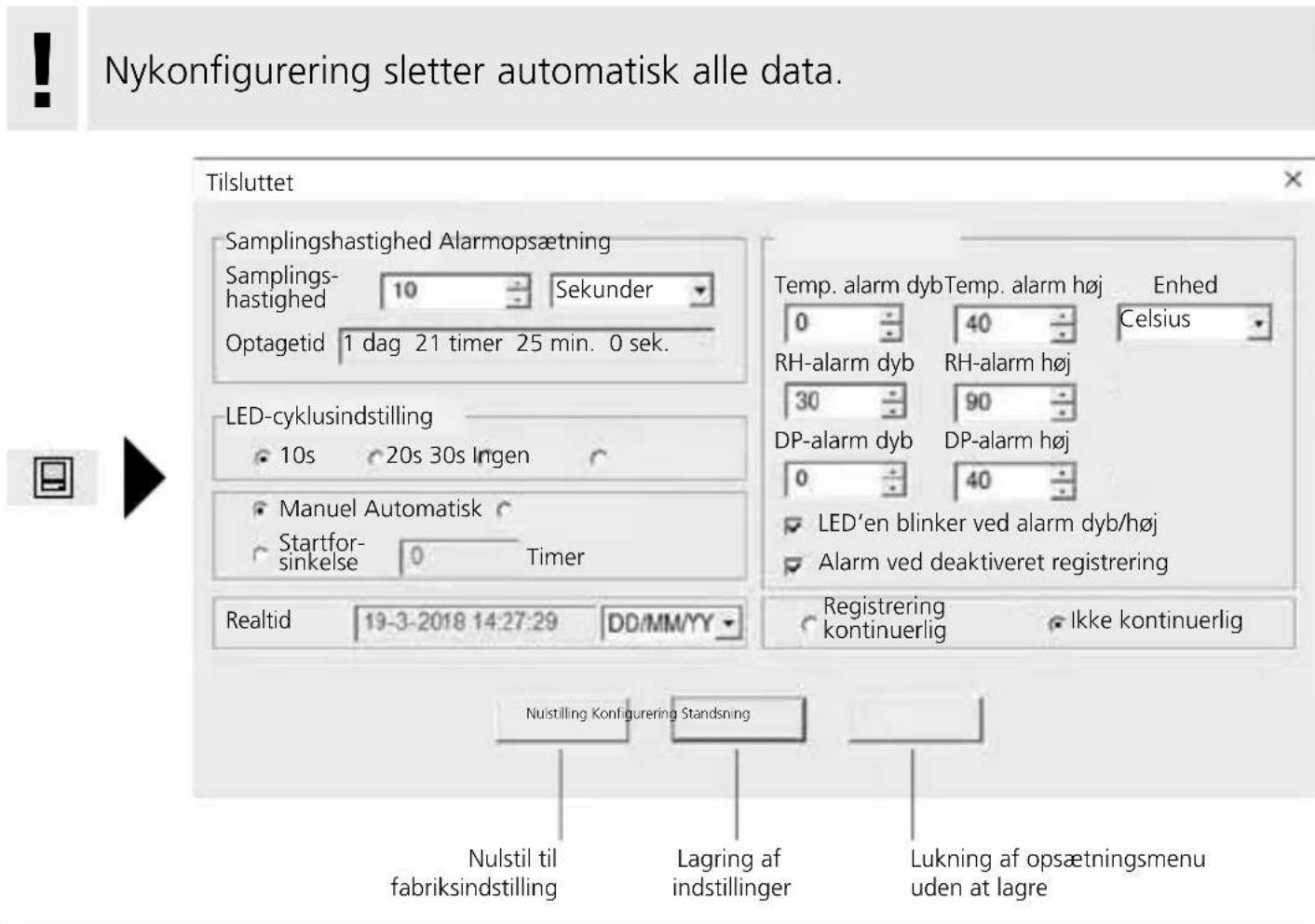 Laserliner ClimaData Box - Opsætningsmenu - 1