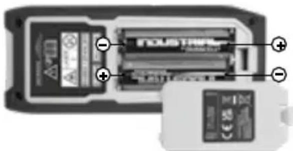 Laserliner LaserRangeMaster Gi7 Pro - Inserting and removing the batteries - 1