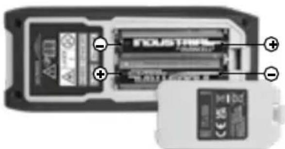 Laserliner LaserRangeMaster Gi7 Pro - Einsetzen und Entnahme der Batterien - 1