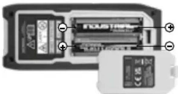 Laserliner LaserRangeMaster Gi7 Pro - Paristojen asettaminen ja poistaminen - 1