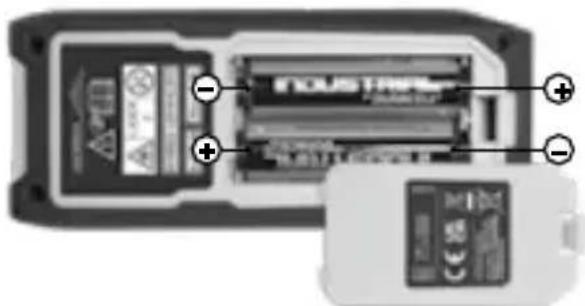 Laserliner LaserRangeMaster Gi7 Pro - Isætning og udtagning af batterier - 1