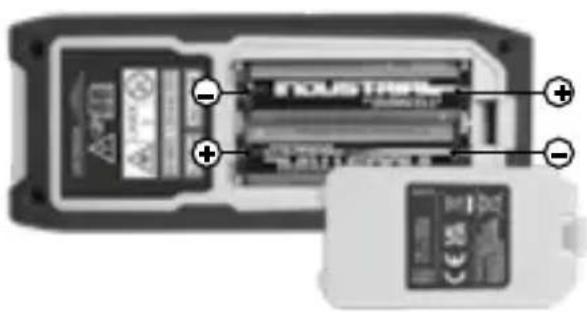Laserliner LaserRangeMaster Gi7 Pro - Τοποθέτηση και αφαίρεση των μπαταριών - 1