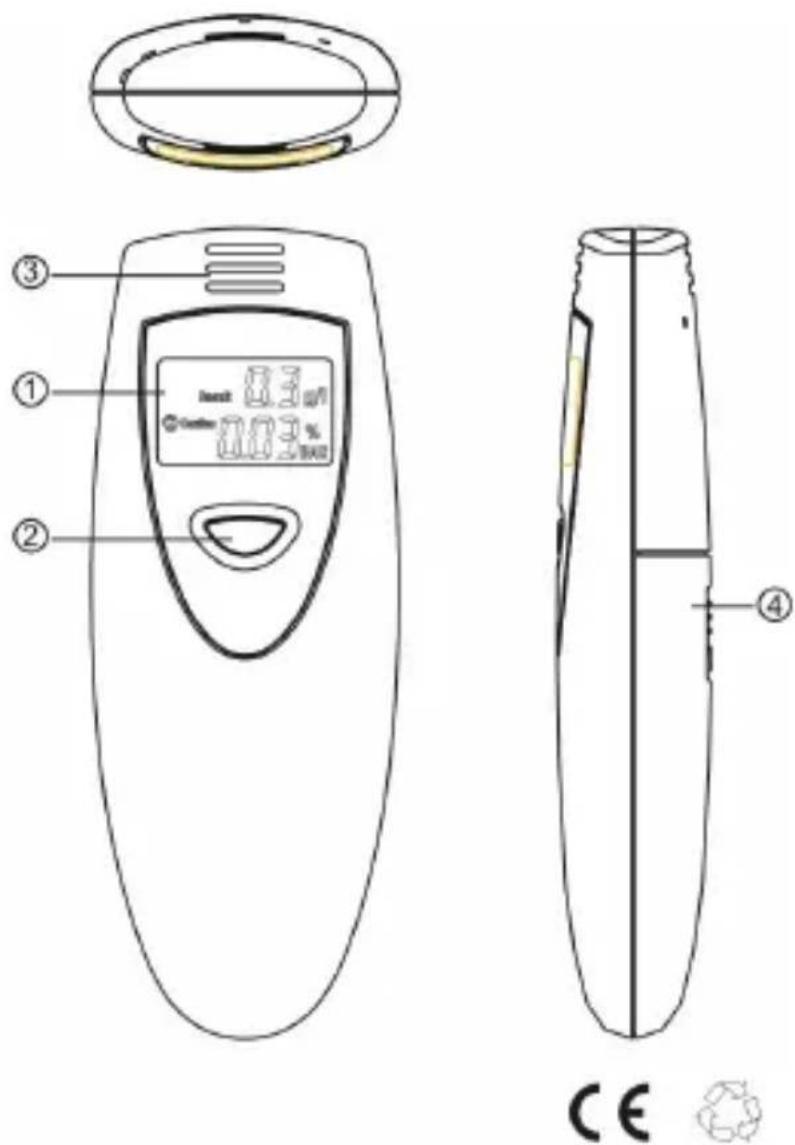 Seecode UNI1017 - Atem Alkohol Tester mit Digitalanzeige - 1