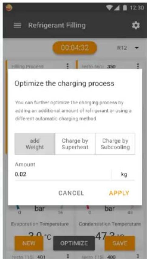 Testo 560i - Charge automatique en fonction du poids cible - 8