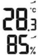 Eurochron EC4406126 - Zone d'affichage pour l'humidité de l'air / la température à l'extérieur, la réception radio et les valeurs limites pour les précipitations (1.5) - 2