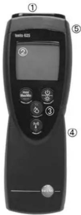 Testo 625 - Anzeige- und Bedienelemente - 1