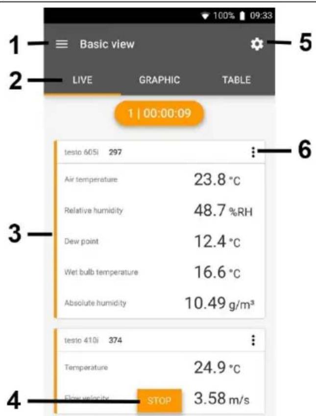 Testo 510i - Aperçu des éléments de commande - 1