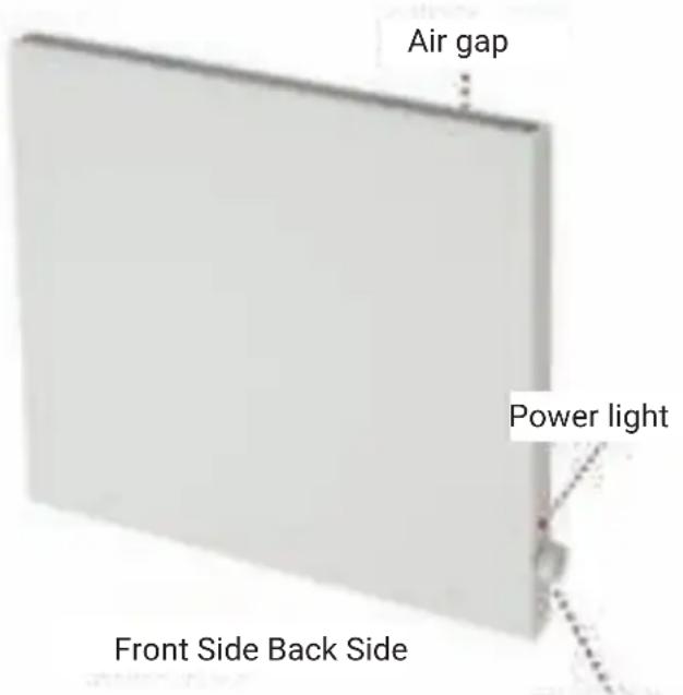 Air gap Power light Front Side Back Side