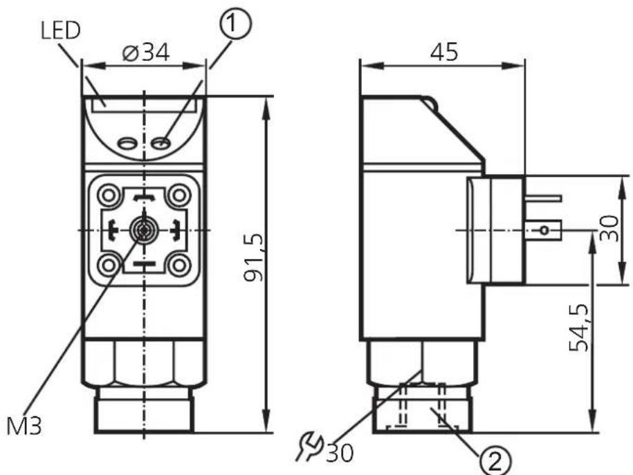 IFM PB5224 - Maßzeichnung Scale drawing Dimensions - 1