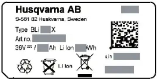 HUSQVARNA BLi940X - Symbolforklaring - 6