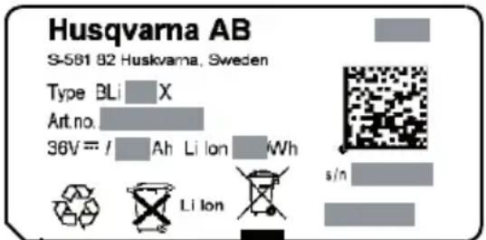HUSQVARNA BLi940X - Merkkien selitykset - 6