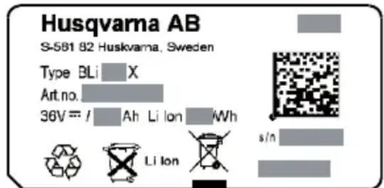 HUSQVARNA BLi940X - Symbolförklaring - 2