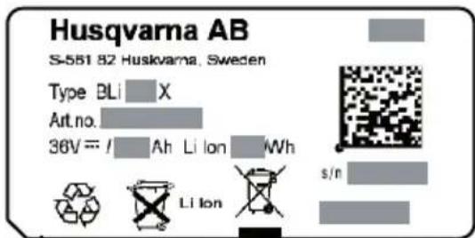 HUSQVARNA BLi520X - マークの説明 - 6