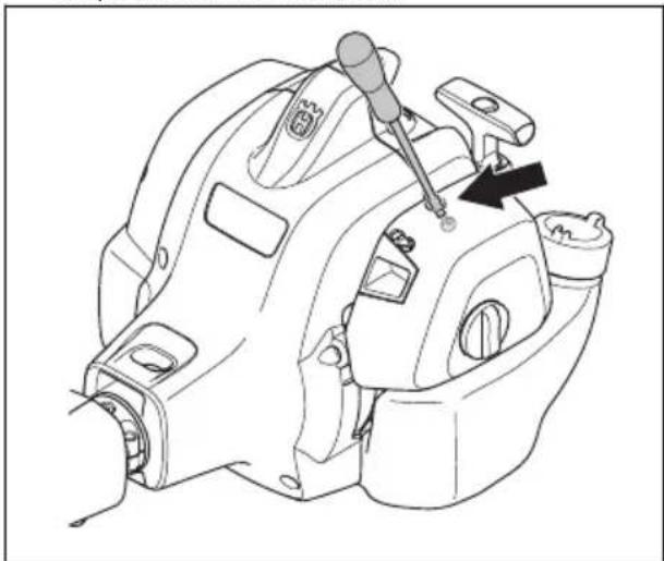 HUSQVARNA 130L - Réglage du régime de ralenti - 1