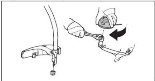 HUSQVARNA 130L - Para conectar la protección del equipo de corte y el cabezal de corte (eje recto) - 4