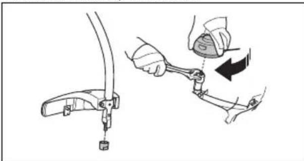 HUSQVARNA 130C - To attach the cutting attachment guard and trimmer head (curved shaft) - 2