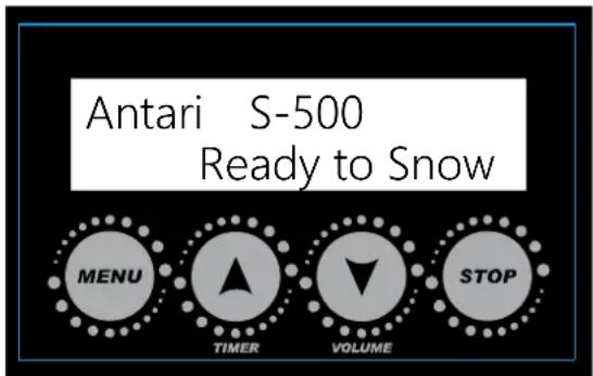 Antari S-500 Ready to Snow MENU TIMER VOLUME STOP