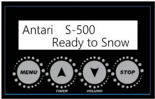 Antari S-500 Ready to Snow MENU TIMER VOLUME STOP