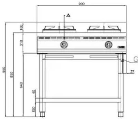 BARTSCHER 1052103 - Installation dimensions 1052103 / GWH2 - 1