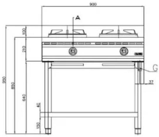 BARTSCHER 1052103 - Medidas de montaje 1052103 / GWH2 - 1