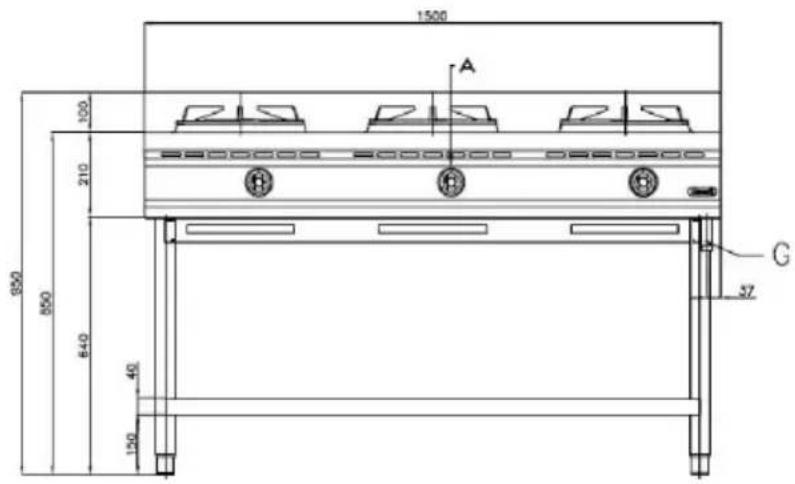 BARTSCHER 1052103 - Inbouwafmetingen 1052103 / GWH2 - 4