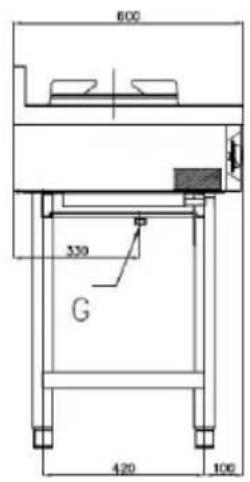 BARTSCHER 1053103 - Dimensioni di montaggio 1052103 / GWH2 - 5