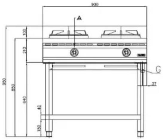 BARTSCHER 1053103 - Medidas de montaje 1052103 / GWH2 - 1