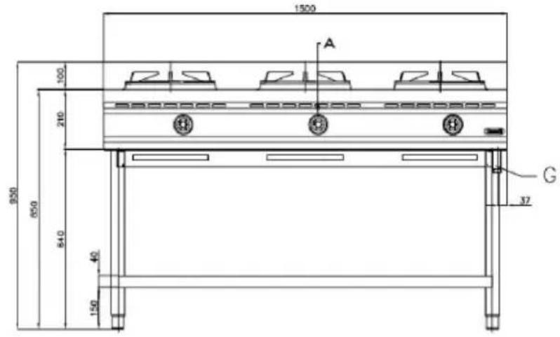 BARTSCHER 1053103 - Dimensioni di montaggio 1052103 / GWH2 - 4