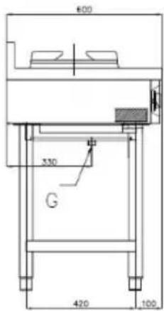BARTSCHER 1053103 - Dimensioni di montaggio 1052103 / GWH2 - 2