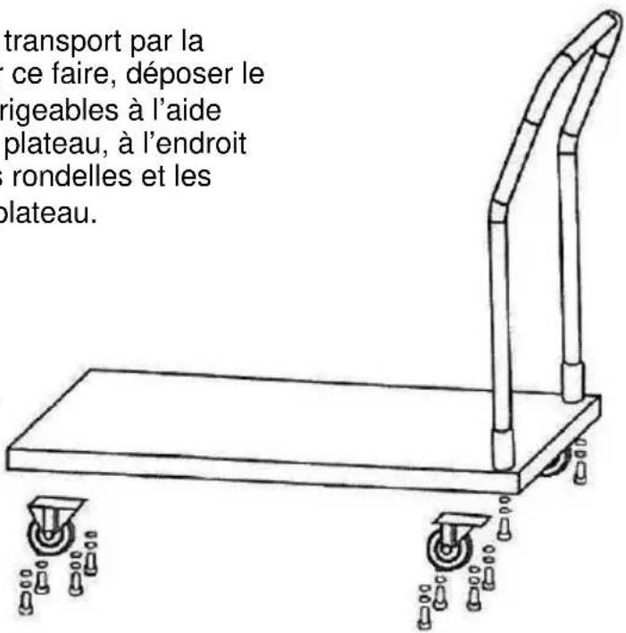 transport par la ce faire, déposer le rigeables à l'aide plateau, à l'endroit rondelles et les plateau.