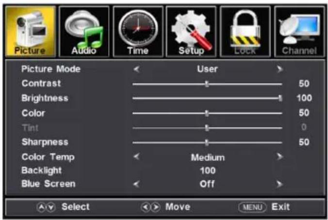Furrion FDUP43CBR - Ajustes de imagen - 1