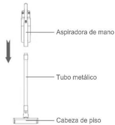 JIMMY JV63 - Montaje del cabezal eléctrico, el tubo de metal y la aspiradora de mano - 2