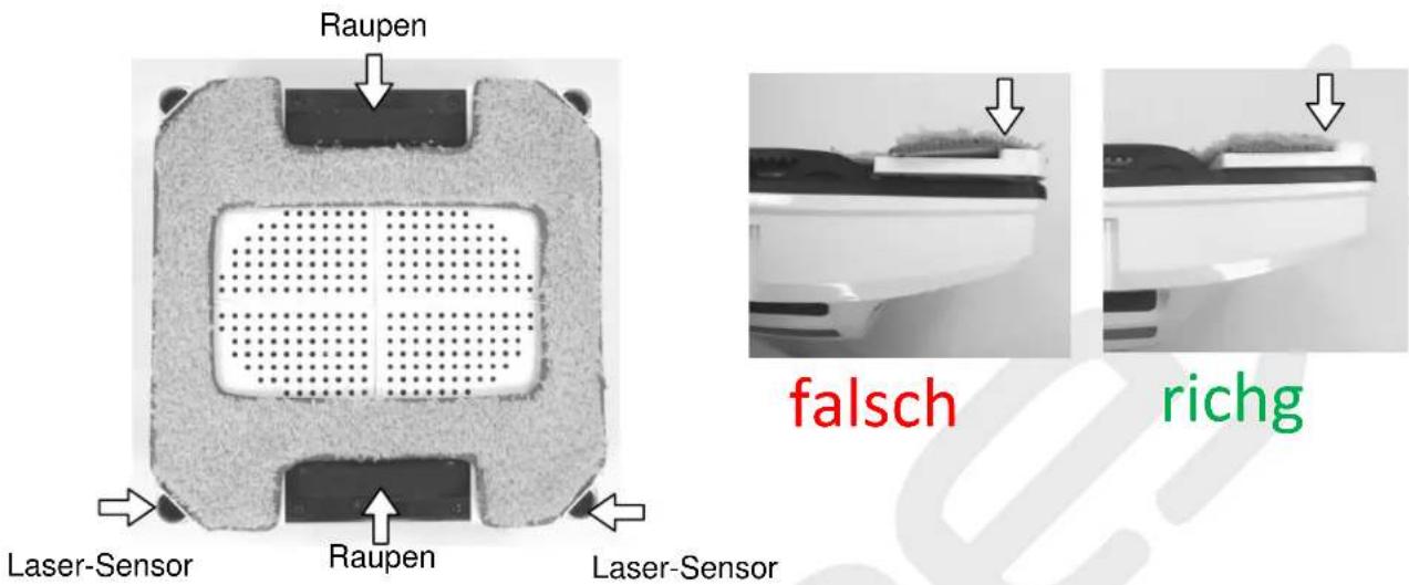 Raupen Laser-Sensor Raupen Laser-Sensor falsch richg