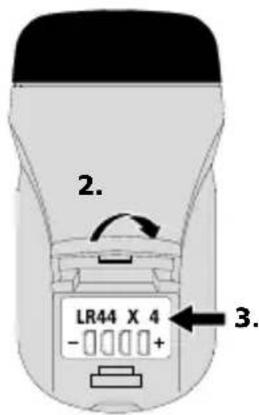 2. LR44 X 4 - +