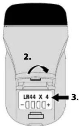 2. LR44 X 4 - +