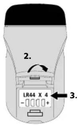 2. LR44 X 4 - +