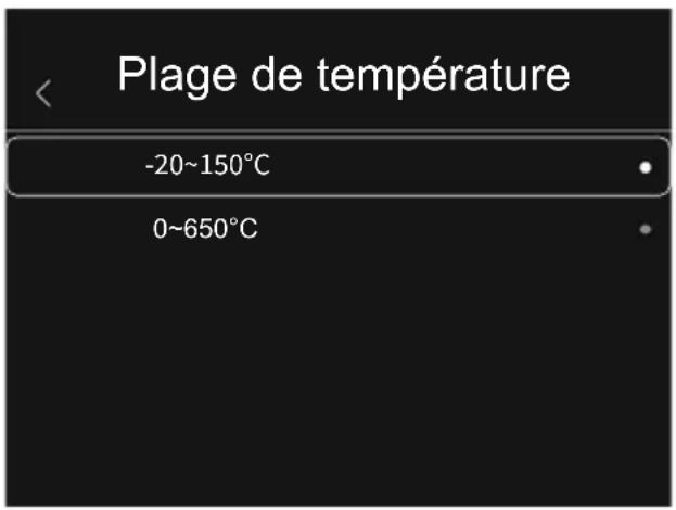 Laserliner ThermoCamera HighSense Pro - Réglages de la mesure : plage de température - 1