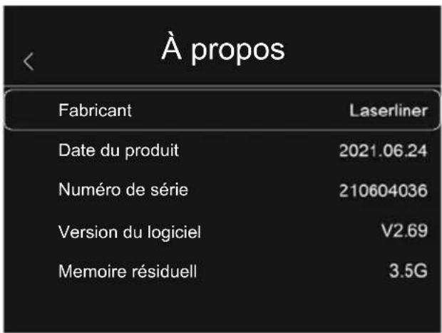 Laserliner ThermoCamera HighSense Pro - Réglages de l'appareil : à propos - 1