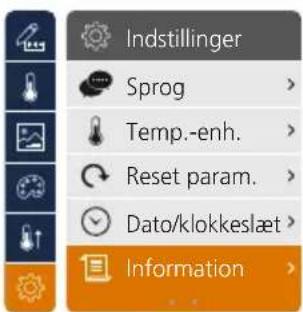 Laserliner ThermoCameraCompact Plus - Indstillinger: Information - 2