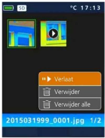 Laserliner ThermoCameraCompact Plus - Mediagalerij / weergavemodus / opnames wissen - 1