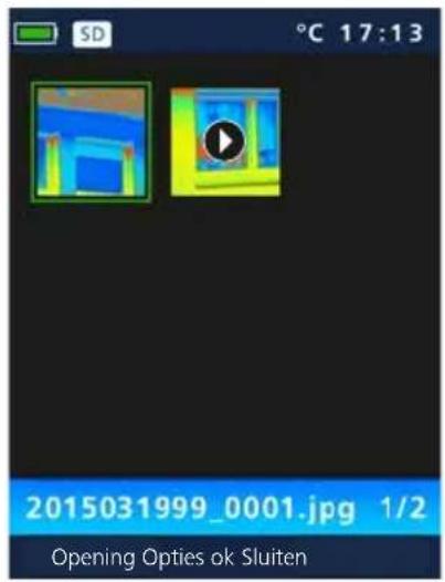 Laserliner ThermoCameraCompact Plus - Mediagalerij / weergavemodus / opnames wissen - 2