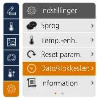 Laserliner ThermoCameraCompact Plus - Indstillinger: Dato / Klokkeslaet - 2