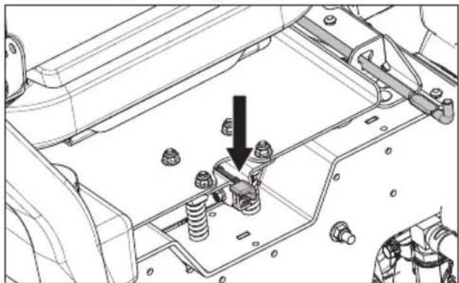 HUSQVARNA Z554L - Déverrouillage du siège - 1