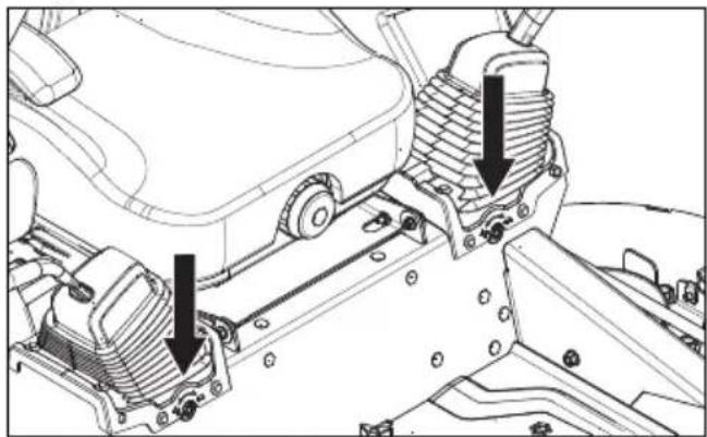 HUSQVARNA Z554L - Déverrouillage du siège - 2