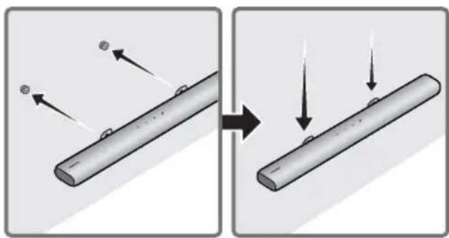 SAMSUNG HWS67A - Coloque o Guia do suporte de parede encostado à superficie da parede. - 7