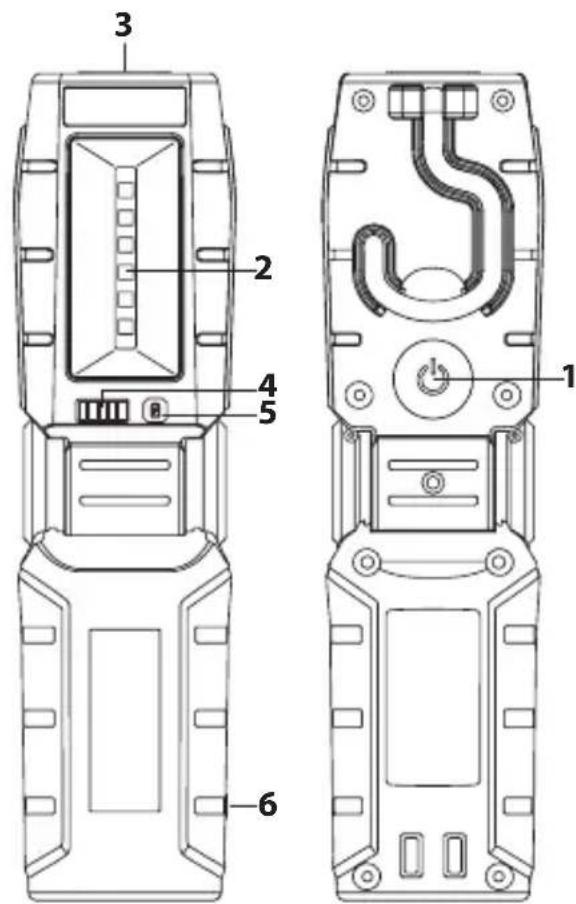 BRENNENSTUHL HL DA 61 MH - ОБЗОР ЭЛЕМЕНТОВ УПРАВЛЕНИЯ: - 1
