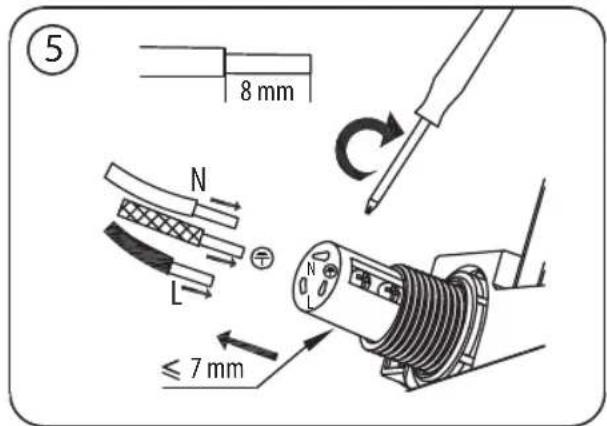 ⑤ 8 mm N L ≤ 7 mm