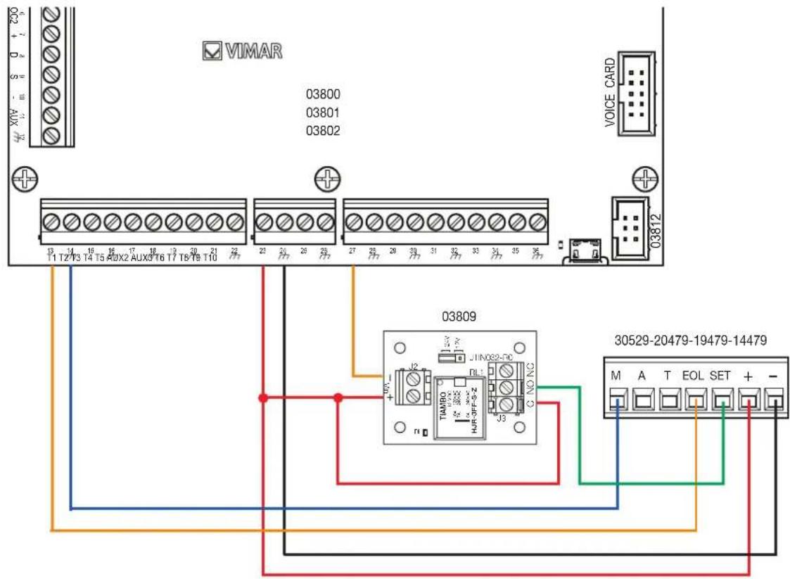 Vimar 20479.B - Connexion à la borne t de la centrale - 1