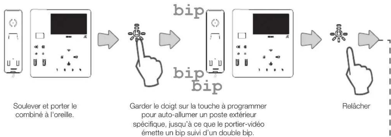 Vimar ELVOX 7549 - Programmation de la touche auto-allumage vers un poste extérieur spécifique (Modalité de programmation standard) - 4